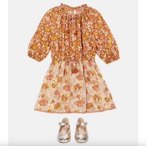 Zimmermann Andie spliced cotton floral peasant dress mixed prints tassels boho